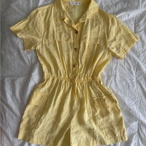 Zara Girl Yellow Button-Up Romper